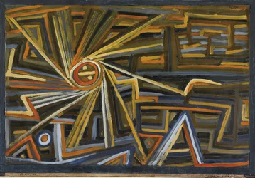 Strålning och rotation av Klee, Paul (1879-1940). Olja på papper, storlek: 35,6x52