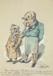 Monsieur Prudhomme och Napoleon III (akvarell)
