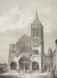 Klosterkyrkan Magdelene, Vezelay, Frankrike, där S:t Bernard predikade om det andra korståget 1146.