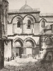 Jerusalem, Palestina. Den heliga gravens kyrka på 1800-talet.