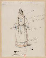 Gounod - Den blodiga nunnan - Fyra kostymmodeller av Paul Lormier - 2. Bohemisk bybo