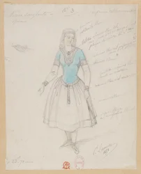 Gounod - Den blodiga nunnan - Fyra kostymmodeller av Paul Lormier - 3. Bohemisk bondkvinna