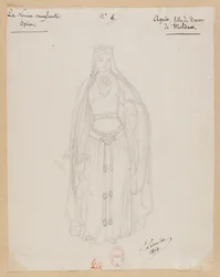 Gounod - Den blodiga nunnan - Fyra kostymmodeller av Paul Lormier - 4. Agnes, dotter till Baron Moldaw