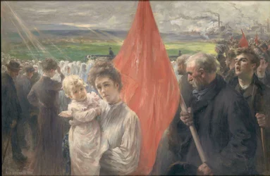 En strejk i Saint-Ouen, 1908.