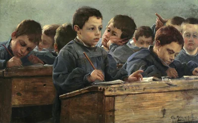 I klassrummet, 1886.