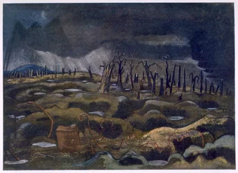 Nightfall, från British Artists at the Front, Fortsättning av västfronten, del tre, Paul Nash