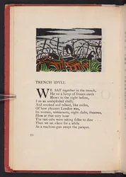 Trench Idyll, illustration från "Images of War" av Richard Aldington. London, The Beaumont Press, sidan 22