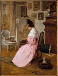 En konstnär i sin verkstad Målning av Paul Parfonry (1800-talet) Paris, Galerie Garoche