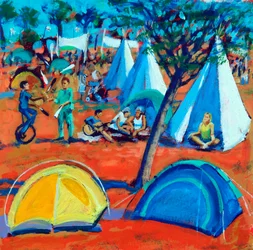 Festival, 2024 (akryl på papper)
