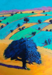 From Broadway Tower #2 (detalj), 2024 (akryl på kartong)