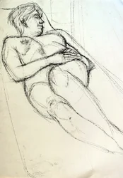 Life Drawing I, 2024 (conte på papper)