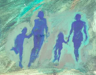 Mothers  Children, 2024 (akryl på papper)