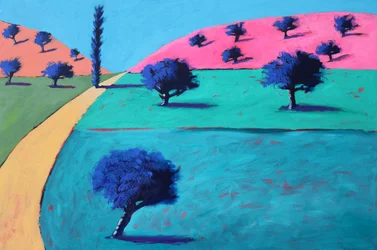 Pink Hills #1, 2022 (akryl på kartong)