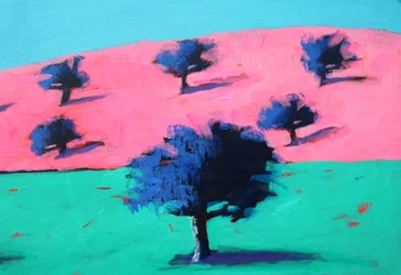 Pink Hills #3, 2022 (akryl på kartong)