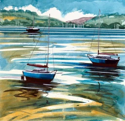 River Estuary, 2024 (akvarell på papper)