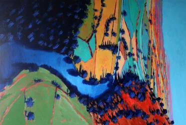 River Wye, 2022 (akryl på kartong)