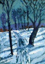 Snow, 2015, (akryl på papper)