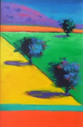 Yellow Field (akryl ombord)