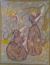 Två kvinnor under ett blommande träd av Paul Ranson (1864-1909) 1900-talssamling Michel Ranson