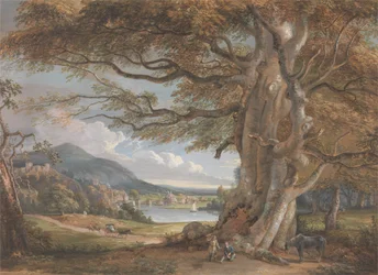 Bridgnorth (kroppsfärg, akvarell, krita och grafit på papper)