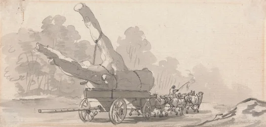 Vagn som bär en stor trädstam