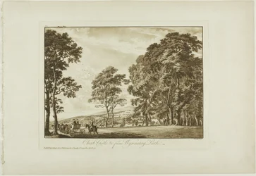 Chirk Castle och ca. från Wynnstay Park