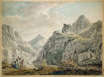 Dolbardarn Castle och Llanberris Lake, 1764