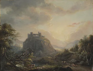 Landskap med ett slott