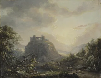 Landskap med ett slott