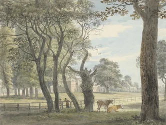The Gunpowder Magazine, Hyde Park, ca 1790 (akvarell, penna och bläck och krita över grafit på papper)