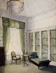 Sittplats, tidigt 1900-tal, av Paul Schultze-Naumburg (akvarell)