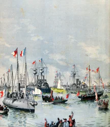 Fransk flottilj i Portsmouths hamn, 1891