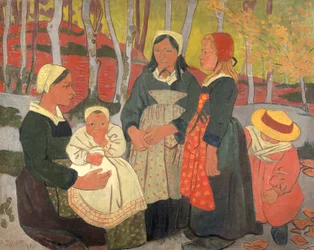 Bretons In The Forest Of Huelgoat (olja på duk)