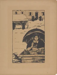 Gatuförsäljaren 1895 (lito i färg)