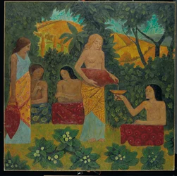 Libations, Fem figurer i en mytisk skog