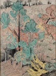 Undervegetation (kol & pastell på papper)