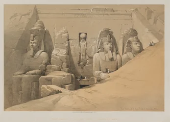 Egypten och Nubien, Volym II: Fronthöjd av Aboo Simbels stora tempel, Nubia