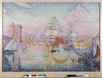 Inträde till hamnen i Marseille. Målning av Paul Signac (1895-1935)