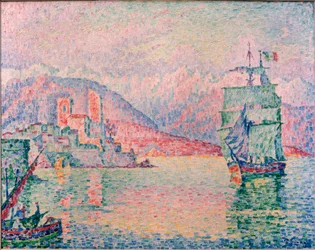Antibes hamn i kvällsljuset