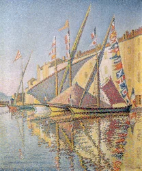 Segelbåtar i St. Tropez hamn, 1893