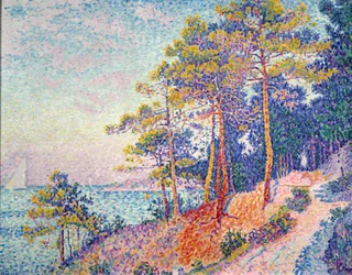 Saint-Tropez, tullstigen. Målning av Paul Signac (1863-1935), 1905. Sol. 0,72 x 0,92 m. Grenoble, Musée des Beaux-Arts.