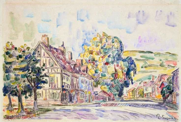 Gata med ett ramhus i Normandie, c1925