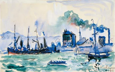 Utsikt över hamnen i Boulogne-sur-Mer