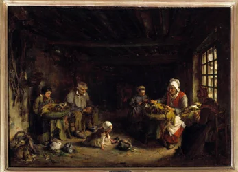 Spetsmakare i Asnieres. Målning av Paul Soyer (1823-1903). Paris, Hederslegionens museum