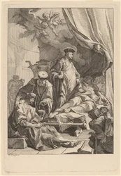 Saints Cosmas och Damian Caring for the Sick