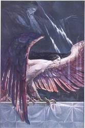 Ariel som en harpy, illustration från The Tempest, 1908