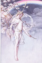 Himlens drottning, vars vattniga båge och röra och jag, bjuder på att lämna dessa, illustration från The Tempest, 1908