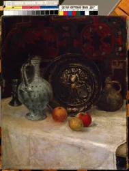 "Stilleben med en mässingsplatta" Målning av Paula Modersohn-Becker (Modersohn Becker) (1876-1907) Mikalojus Konstantinas Ciurlionis Museum of Fine Arts, Kaunas, Litauen