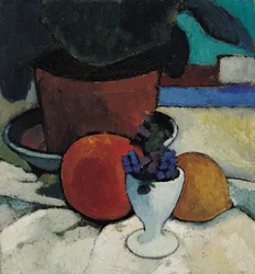Stilleben med växt och äggkopp, ca. 1905.