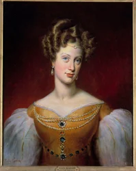 Porträtt av Marie Caroline, prinsessan av Bourbon - Sicilien och hertiginnan av Berry (1798-1870) Målning av Paulin Guerin (1783-1855) 1819 Sön. 0,69x0,54 m